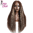Curly 31 Inch Ombre Blonde Lace Front Wig Sassy Chick Logo