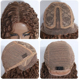 Curly 31 Inch Ombre Blonde Lace Front Wig cap size