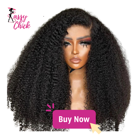 Curly Human Hair Wig Sassy Chick Logo