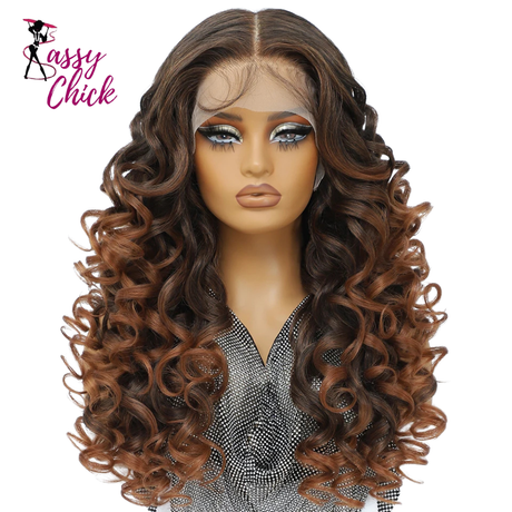 Curly Lace Front with Bangs Synthetic Wig Sassy Chick Logo