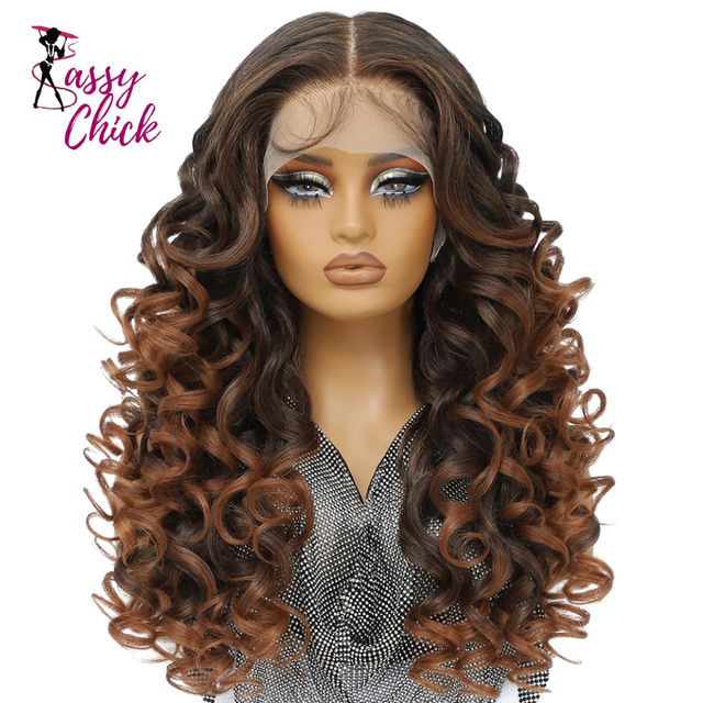 Curly Lace Front with Bangs Synthetic Wig Sassy Chick Logo