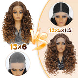Curly Lace Front with Bangs Synthetic Wig
