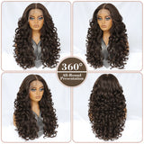 Curly Lace Front with Bangs Synthetic Wig