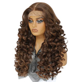 Curly Lace Front with Bangs Synthetic Wig