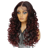 Curly Lace Front with Bangs Synthetic Wig