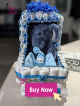 Custom Baby Boy Stroller Diaper Cake