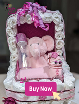 Custom Baby Girl Stroller Diaper Cake