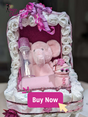 Custom Baby Girl Stroller Diaper Cake
