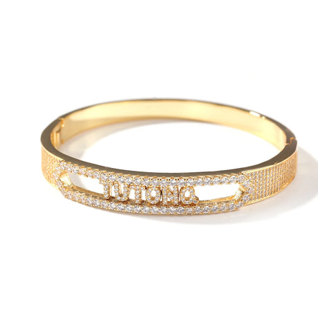 Custom Name Letter 26 Initial Bracelet Gold