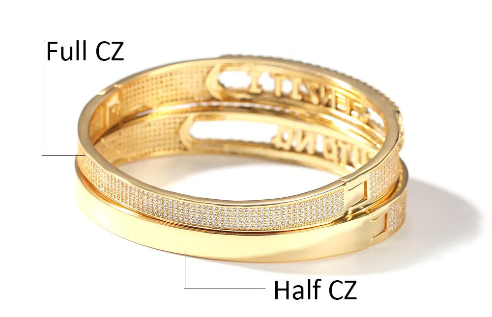 Custom Name Letter 26 Initial Bracelet Gold 