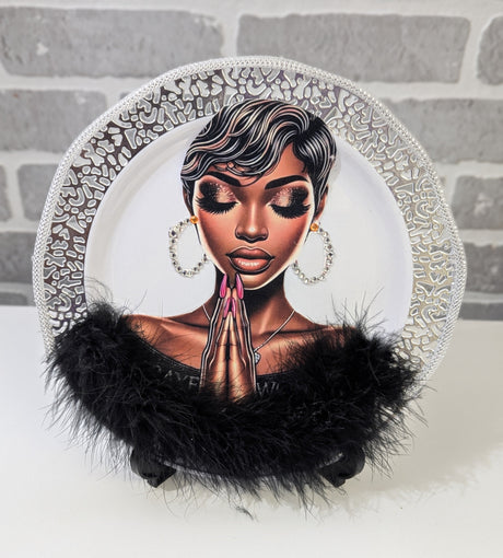 Custom Pray Black and White Display Plate 