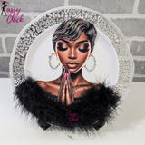 Custom Pray Black and White Display Plate Sassy Chick Logo