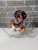 Custom Praying Woman Charger Plate