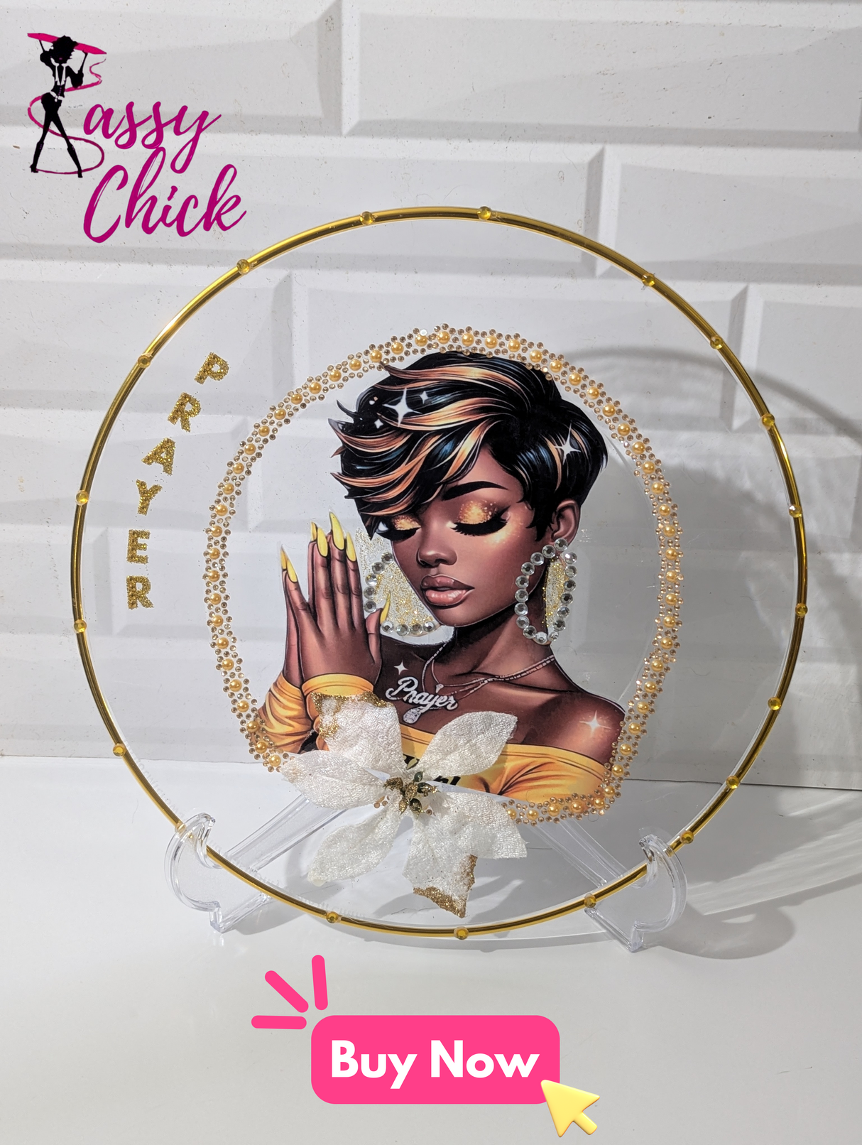 Custom Praying Woman Charger Plate