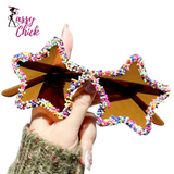 Cute Fashion Colorful Star Shape Sunglasses Sassy Chick Logo