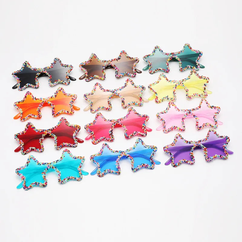 Collection of Cute Fashion Colorful Star Shape Sunglasses