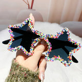 Black Cute Fashion Colorful Star Shape Sunglasses