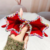 Red Cute Fashion Colorful Star Shape Sunglasses