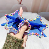 Blue Cute Fashion Colorful Star Shape Sunglasses