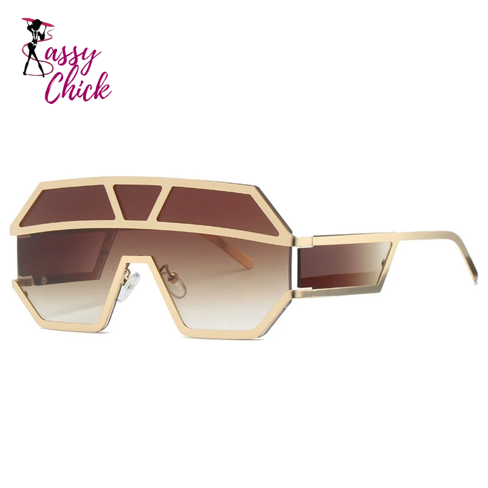 Cyberpunk Oversized Big Frame UV400 Sunglasses Sassy Chick Logo