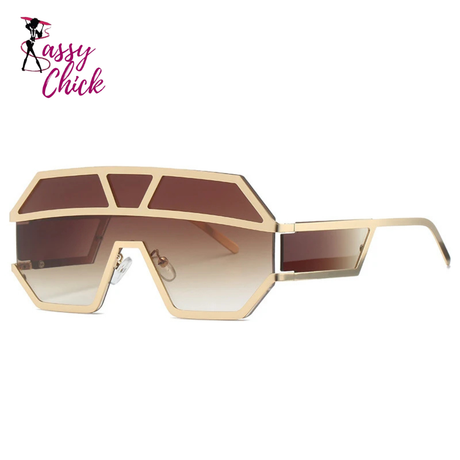 Cyberpunk Oversized Big Frame UV400 Sunglasses Sassy Chick Logo