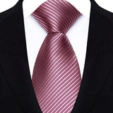Pink Daily Wear Shirt Suit Polyester Solid Dot Necktie 8CM