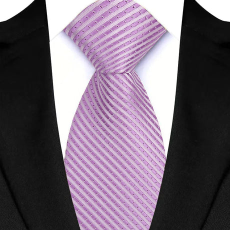 Purple Daily Wear Shirt Suit Polyester Solid Dot Necktie 8CM