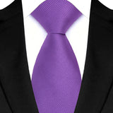 Purple Daily Wear Shirt Suit Polyester Solid Dot Necktie 8CM