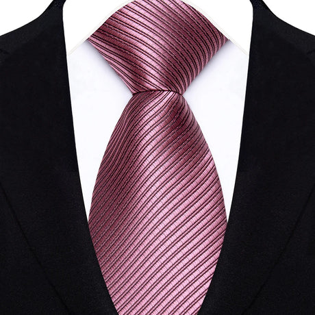 Pink Daily Wear Shirt Suit Polyester Solid Dot Necktie 8CM