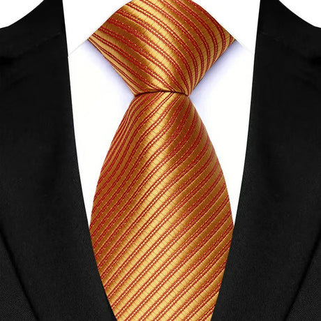 Orange Daily Wear Shirt Suit Polyester Solid Dot Necktie 8CM
