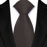 Brown Daily Wear Shirt Suit Polyester Solid Dot Necktie 8CM