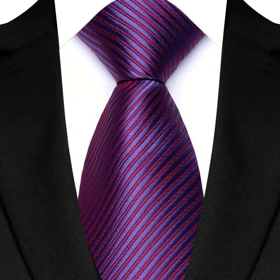 Violet Daily Wear Shirt Suit Polyester Solid Dot Necktie 8CM