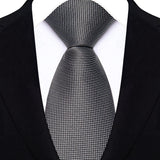 Gray Daily Wear Shirt Suit Polyester Solid Dot Necktie 8CM