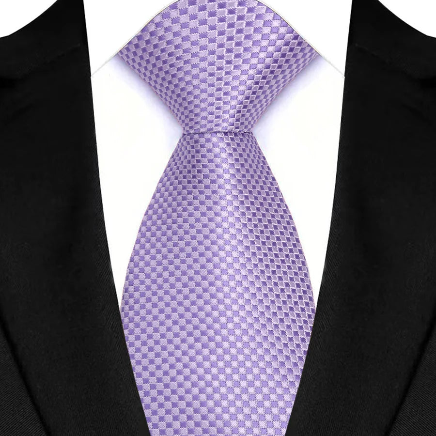 Purple Daily Wear Shirt Suit Polyester Solid Dot Necktie 8CM