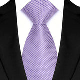 Purple Daily Wear Shirt Suit Polyester Solid Dot Necktie 8CM