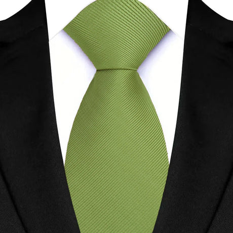 Green Daily Wear Shirt Suit Polyester Solid Dot Necktie 8CM