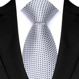 Gray Daily Wear Shirt Suit Polyester Solid Dot Necktie 8CM