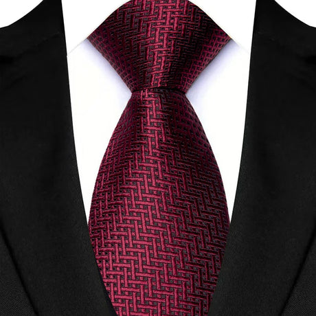 Red Daily Wear Shirt Suit Polyester Solid Dot Necktie 8CM