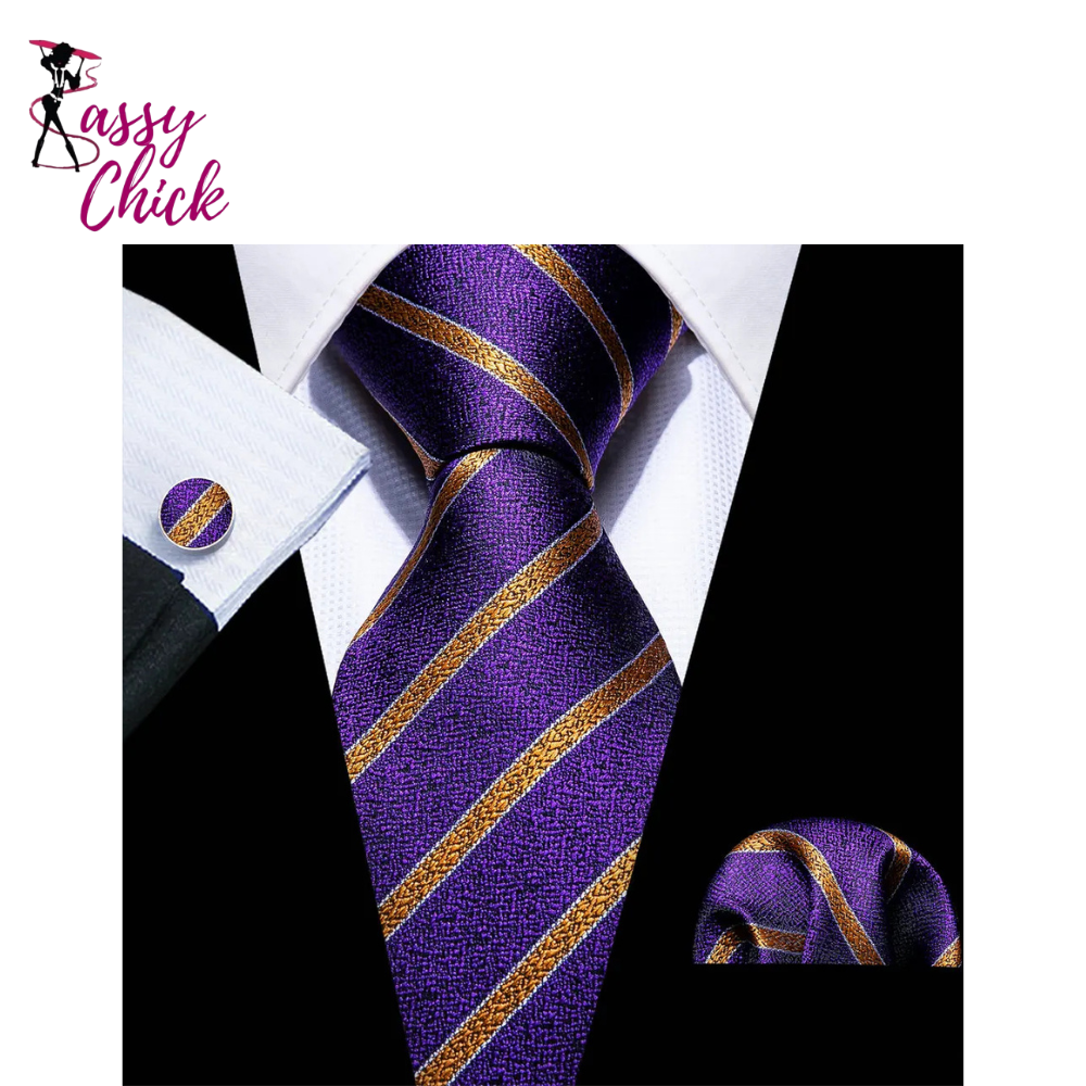 Dark Purple High Quality Silk Tie Sassy Chick Logo