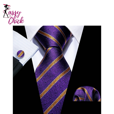 Dark Purple High Quality Silk Tie Sassy Chick Logo