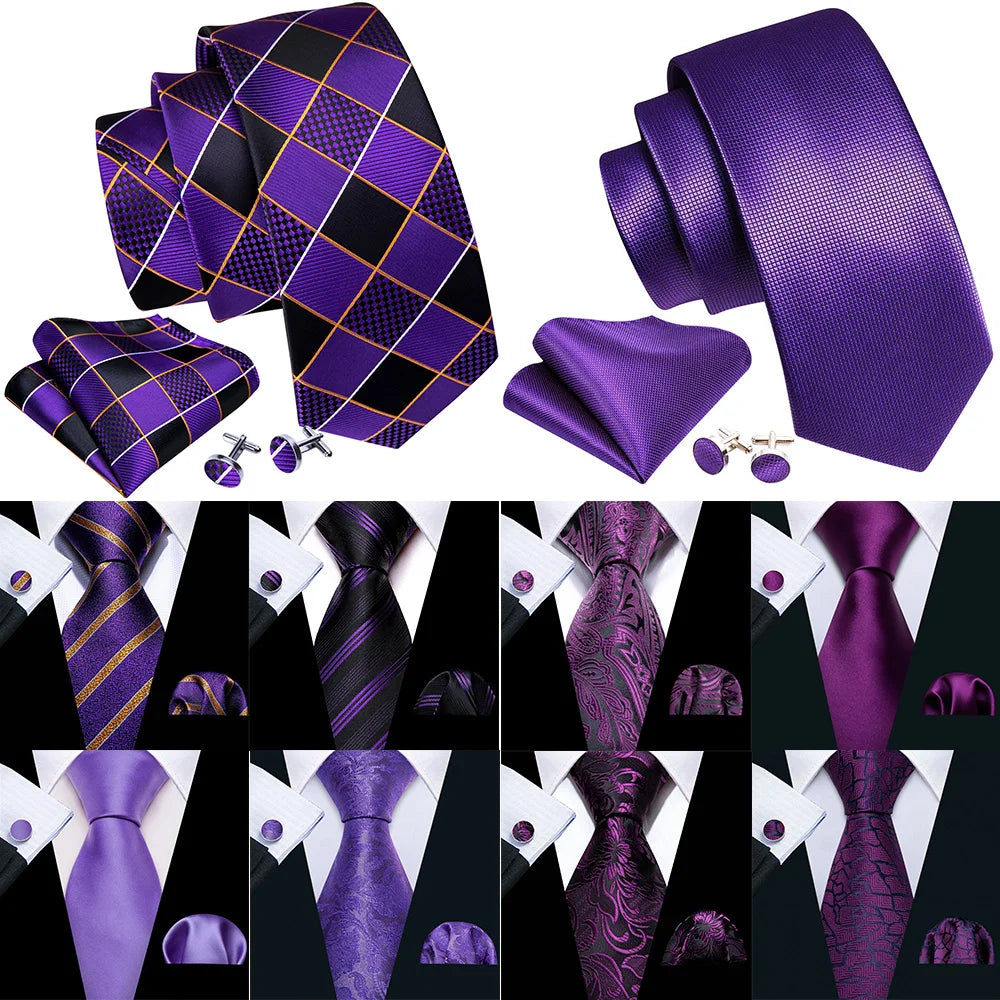 collection of purple neckties set