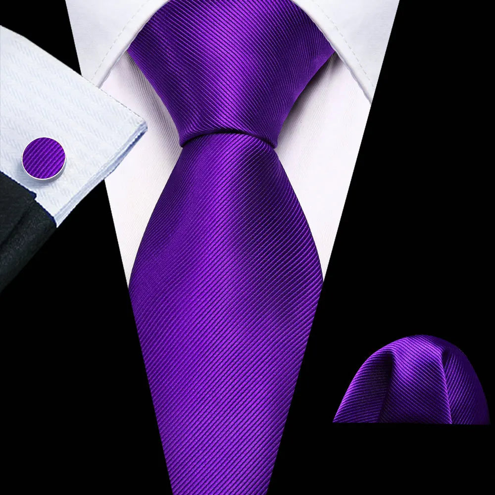 purple geometric pattern necktie set