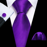 purple geometric pattern necktie set