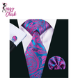 Dark Purple Silk Paisley Jacquard Handkerchief Cufflinks Necktie Sassy Chick Logo