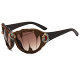 Dark Retro Gem Embellished Gothic Baroque Sunglasses