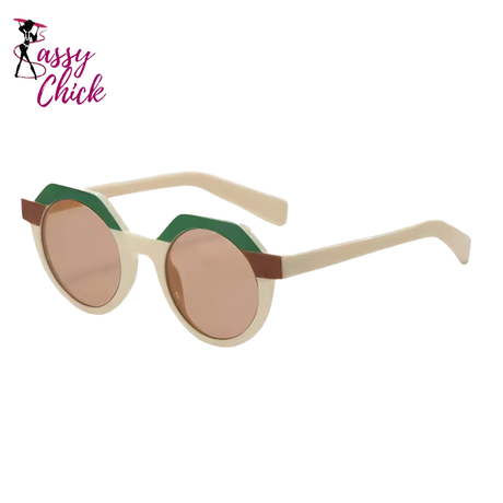 Decorative Vintage Blue Light Blocking Sunglasses Sassy Chick Logo