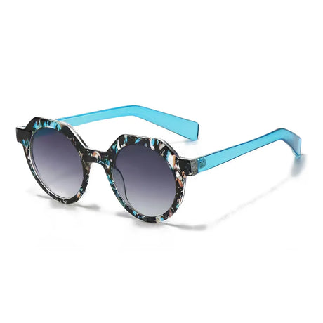 Blue Black Decorative Vintage Blue Light Blocking Sunglasses