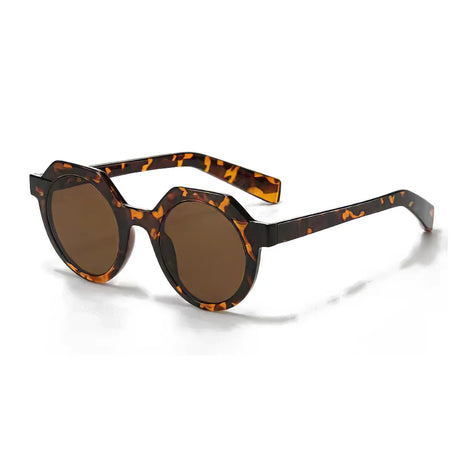 Leopard Decorative Vintage Blue Light Blocking Sunglasses