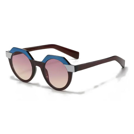 Brown Decorative Vintage Blue Light Blocking Sunglasses
