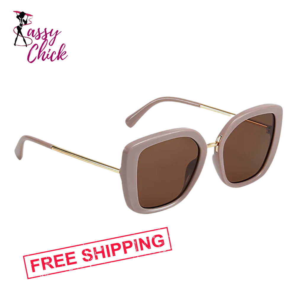 Deep Blue Large Frame Gradient Sun Glasses Sassy Chick Logo